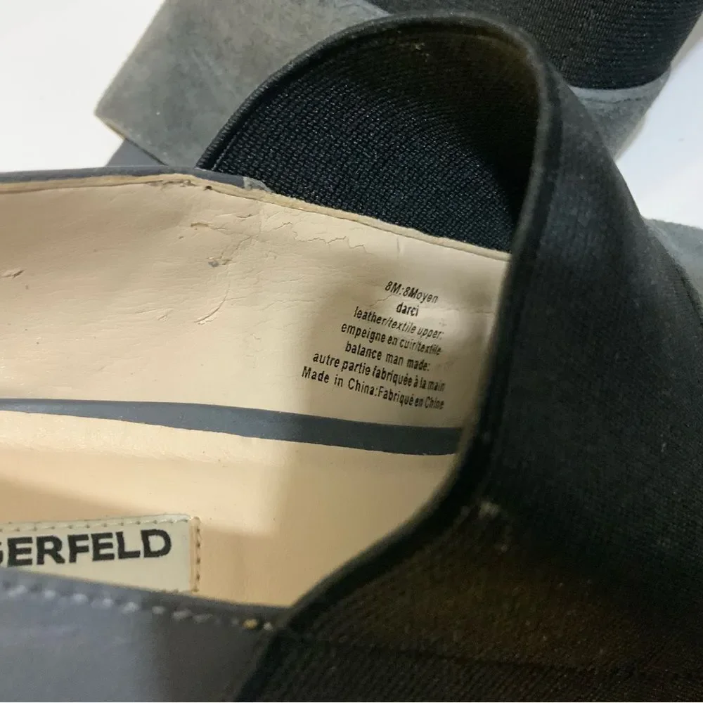 Karl Lagerfeld Moyen Darci Wedges 8 M Black Gray